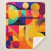 幾何鮮やか調和 シェルパブランケット (正面)