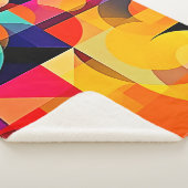 幾何鮮やか調和 シェルパブランケット (3/4)