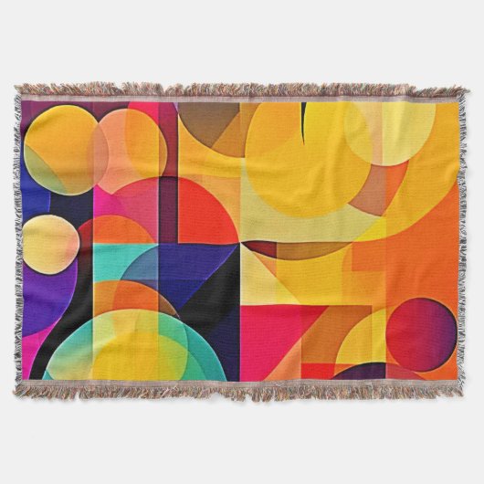 幾何鮮やか調和 スローブランケット (正面)