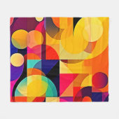 幾何鮮やか調和 フリースブランケット (正面(横))