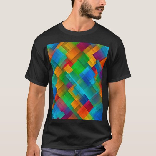 幾何鮮やか調和 Tシャツ (正面)