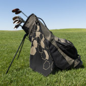 幾何黒スタイリッシュ色と金ゴールド六角パターン ゴルフタオル (グリーン)