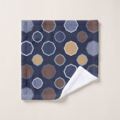 幾何、八角形、対角線、水玉模様 バスタオルセット (ウォッシュタオル)