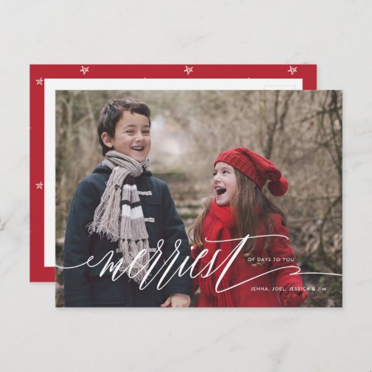 幾日のクリスマスの休日の郵便はがきの最もメリー シーズンポストカード (正面/裏面)