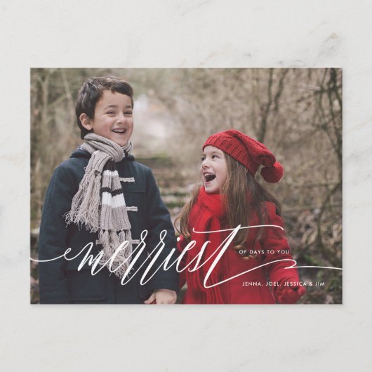 幾日のクリスマスの休日の郵便はがきの最もメリー シーズンポストカード (正面)