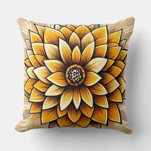 幾重にも重なった花びら クッション (正面)