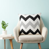 広いジグザグパターンの灰色の黒い及び白 クッション (椅子)