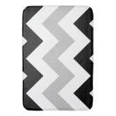 広いジグザグパターンの黒、灰色及び白 バスマット (正面縦)