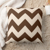 広いジグザグパターンブラウンおよびクリーム クッション (ブランケット)