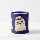 広いスマイルの可愛い幽霊のイラストレーション マグカップ (中央)