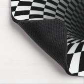 広い市松模様に渦光学錯覚 マウスパッド (コーナー)