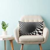 広い市松模様に渦光学錯覚 ランバークッション (椅子)