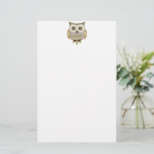 広い目のフクロウの文房具 便箋 (スタンド正面)