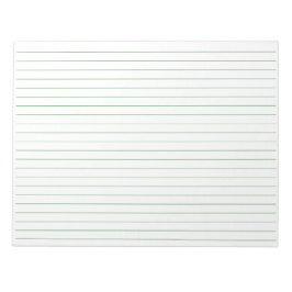 広い罫線の緑の紙横向き ノートパッド