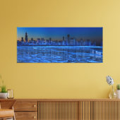 広い肩とミシガン湖の都市 キャンバスプリント (インサイチュ (リビング))