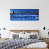 広い肩とミシガン湖の都市 キャンバスプリント (インサイチュ (寝室))
