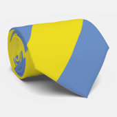 広い黄色およびスカイブルーの連隊ストライプ ネクタイ (ロール)