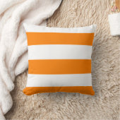 広い-白およびオレンジ縞で飾ります クッション (ブランケット)