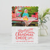 広がりのクリスマスの応援の休日の写真カード 招待状 (スタンド正面)