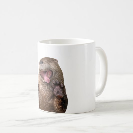広く開けて下さい! カワウソのマグ コーヒーマグカップ (正面右)