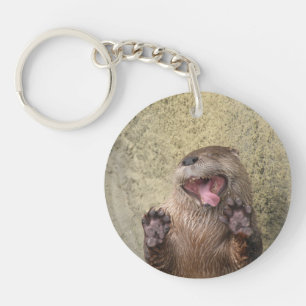 広く開けて下さい! カワウソKeychain キーホルダー