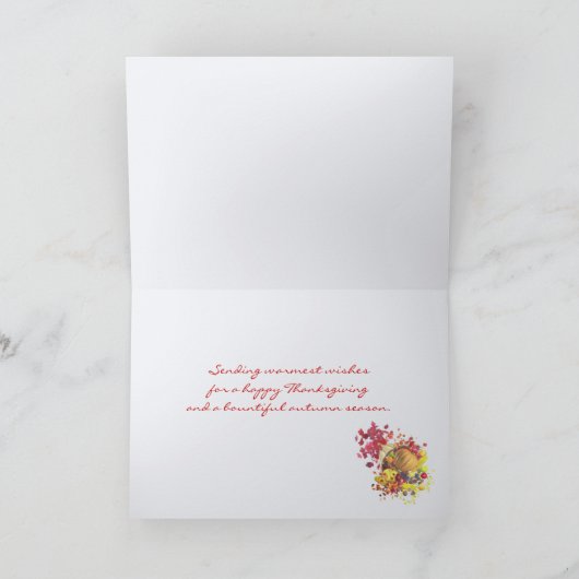 広の感謝祭のコルヌコピア(写真フレーム) シーズンカード (内部)