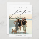 広めよう喜びを、クリスマスの家族写真レイヤー シーズンカード (正面/裏面)