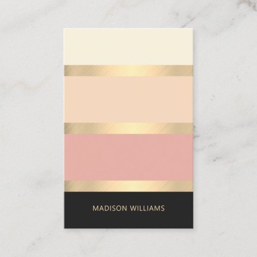 広エレガントいストライプの赤面 名刺 (正面)