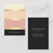 広エレガントいストライプの赤面 名刺 (正面/裏面)