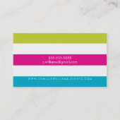広モダンストライプミニマル型の明るいカラフル 名刺 (裏面)