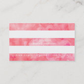 広モダンミニマルストライプ淡水色ピンク 名刺 (裏面)