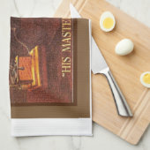 広告するヴィンテージ彼のマスターの声 キッチンタオル (四つ折り)