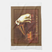 広告するヴィンテージ彼のマスターの声 キッチンタオル (縦)