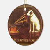 広告するヴィンテージ彼のマスターの声 セラミックオーナメント (左)