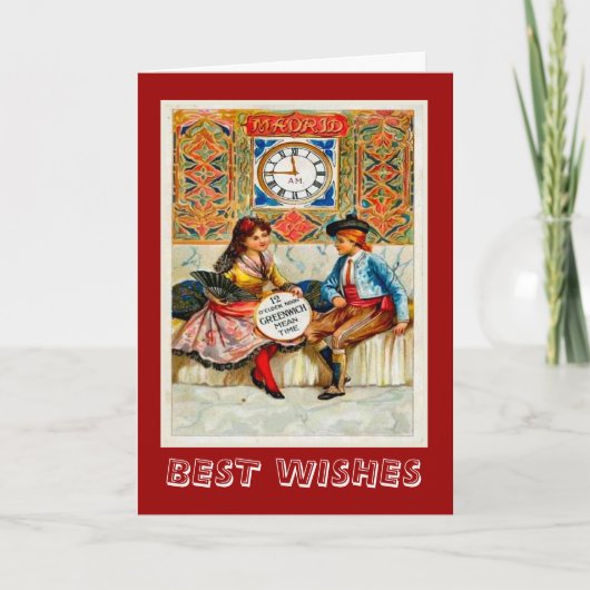 広告するヴィンテージ旅行ポスターマドリード カード (正面)