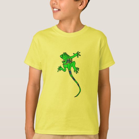 広告のイグアナの漫画のワイシャツ Tシャツ (正面)