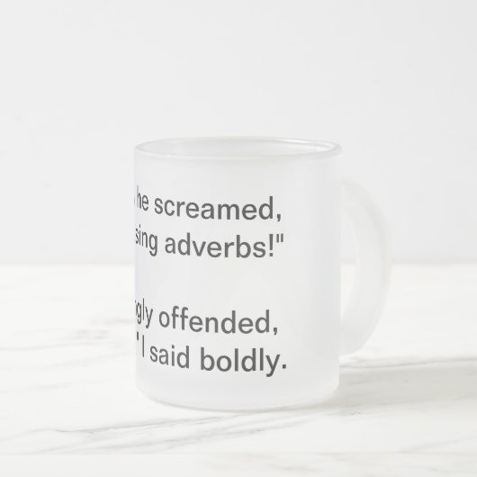 広告のマグユーモアのあるなし フロストグラスマグカップ (正面右)