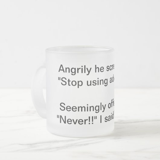 広告のマグユーモアのあるなし フロストグラスマグカップ (正面左)