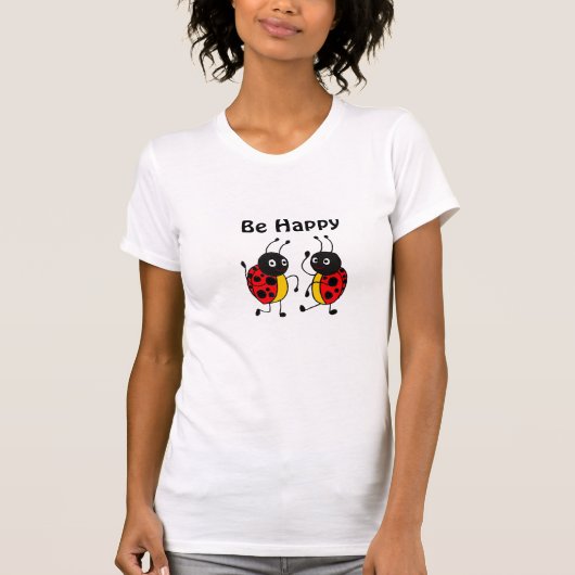 広告の踊りのてんとう虫は幸せなワイシャツです Tシャツ (正面)