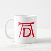 広告のDurerのモノグラム コーヒーマグカップ (左)