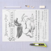 広告フランスのペガサスホースタイポグラフィ文字 薄葉紙 (クラフト)