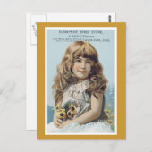 広告ラベルサニーサイドシューストアビクトリアンはがき ポストカード (正面/裏面)