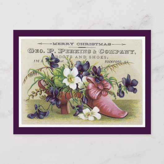 広告ラベルPerkins会社はがきビクトリアン ポストカード (正面)