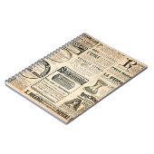 広告付き新聞ページ – ヴィンテージの彫刻 ノートブック (左側)