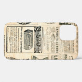 広告付き新聞ページ – ヴィンテージの彫刻 Case-Mate iPhoneケース (裏面 (横))