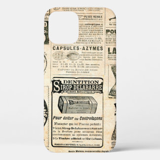 広告付き新聞ページ – ヴィンテージの彫刻 iPhone 12ケース