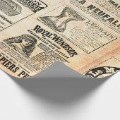 広告付き新聞ページ – ヴィンテージ彫刻 ラッピングペーパー (角)