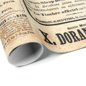 広告付き新聞ページ – ヴィンテージ彫刻 ラッピングペーパー (ロールコーナー)