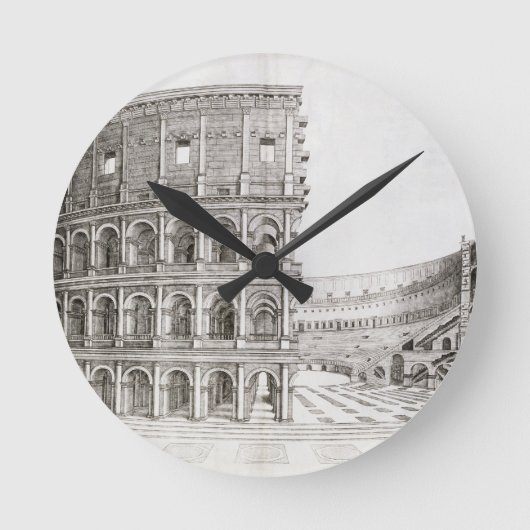広告80 (版木、銅版、版画)で造られるColosseum ラウンド壁時計 (正面)