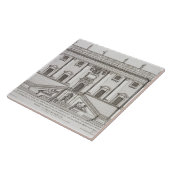 広場のPalazzo Senatorioの正面の眺め タイル (側面)